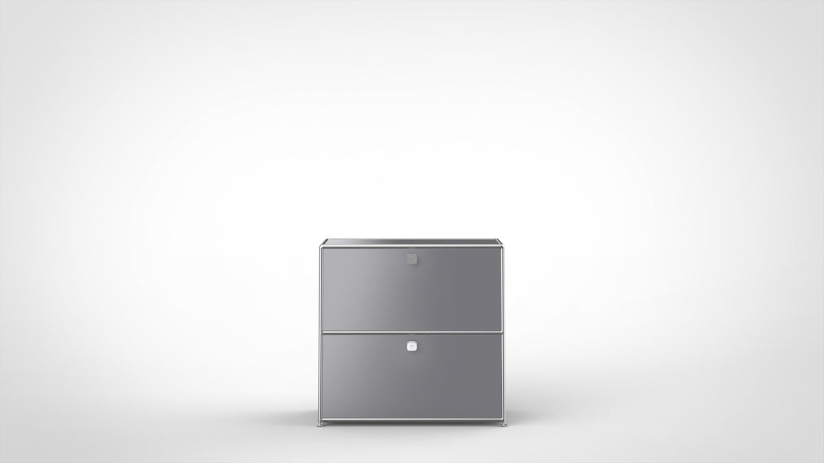 SYSTEM 01 Urban Shelf with Flap Doors, RAL 7005 Medium Grey