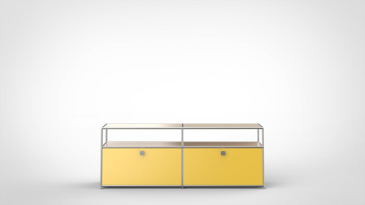 SYSTEM 01 Urban Sideboard with Flap Doors, RAL 1004 Golden Yellow