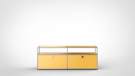 SYSTEM 01 Urban Sideboard with Flap Doors, RAL 1004 Golden Yellow