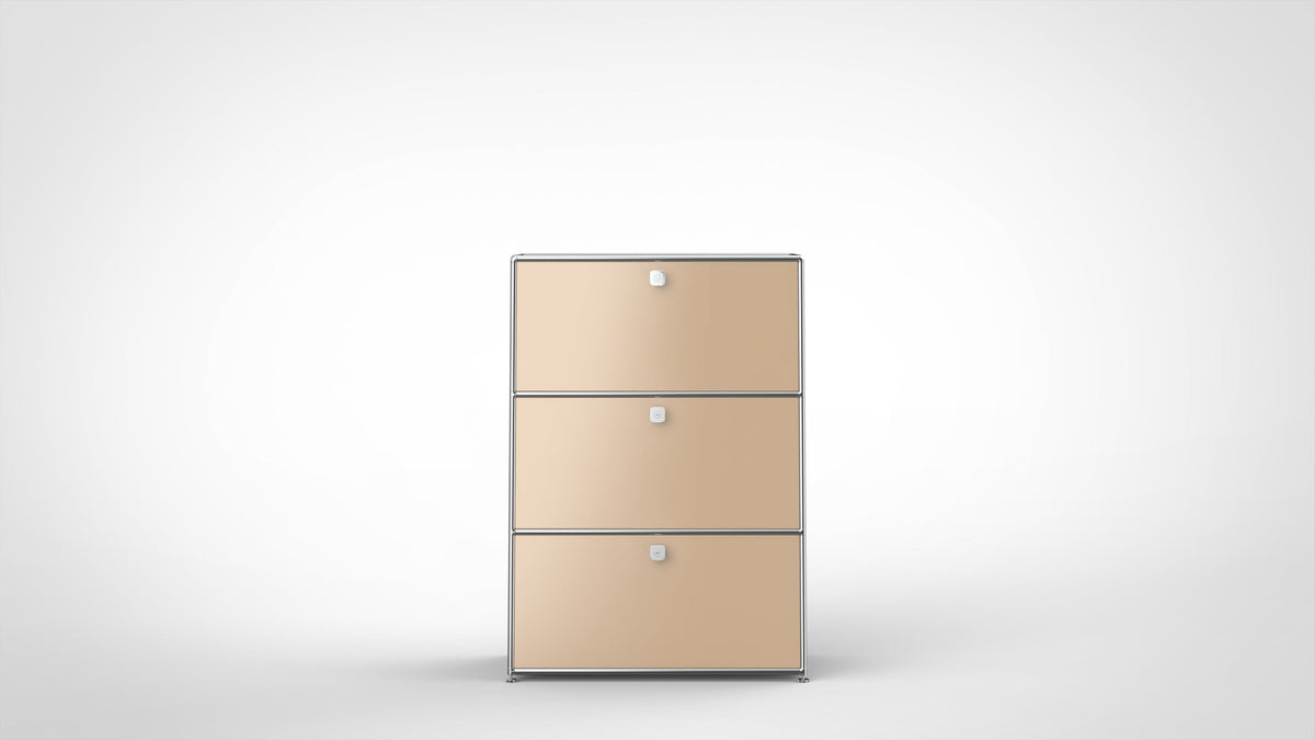 SYSTEM 01 Urban Highboard with Flap Doors, RAL 1019 Beige