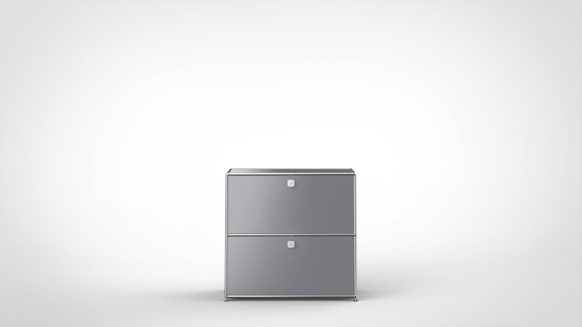 SYSTEM 01 Urban Shelf with Flap Doors, RAL 7005 Medium Grey