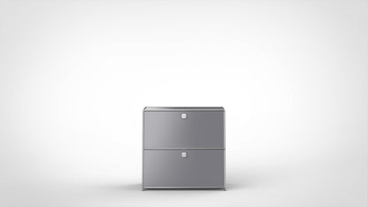 SYSTEM 01 Urban Shelf with Flap Doors, RAL 7005 Medium Grey